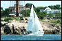 Sailing by Marblehead Light.